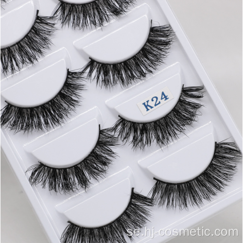 Högkvalitativa 5 par 3d mink päls false eyelash 3d mink ögonfransar